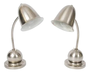 Art Deco Table Lamps in Nickel from Daalderop KDM Royal Holland, 1930s, Set of 2