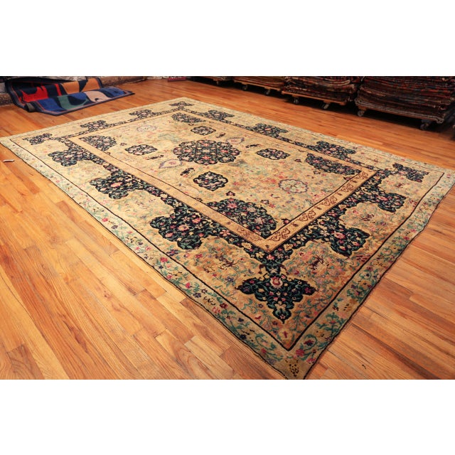Antique European Floral Rug with Birds, Animals, and Dragons Rare Artistic Homage to 17th Century Grandeur, Place of...