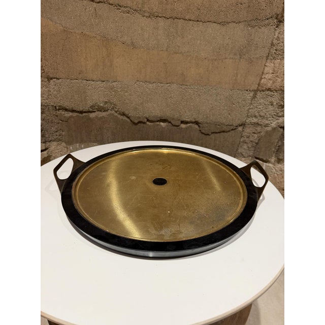 Metal Mid-Century Modern Casserole Server Service Tray Hollywood Regency For Sale - Image 7 of 7