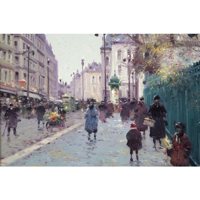 Blue Vasily Gribennikov Streets of Paris Impressionist Cityscape Oil Painting For Sale - Image 8 of 11