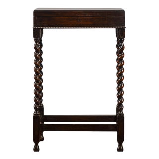 Small Opening Table with Turned Legs, 19th Century For Sale