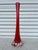 Mid Century Tall Red Glass Bud Vase With Clear Elepant Foot For Sale - Image 4 of 8