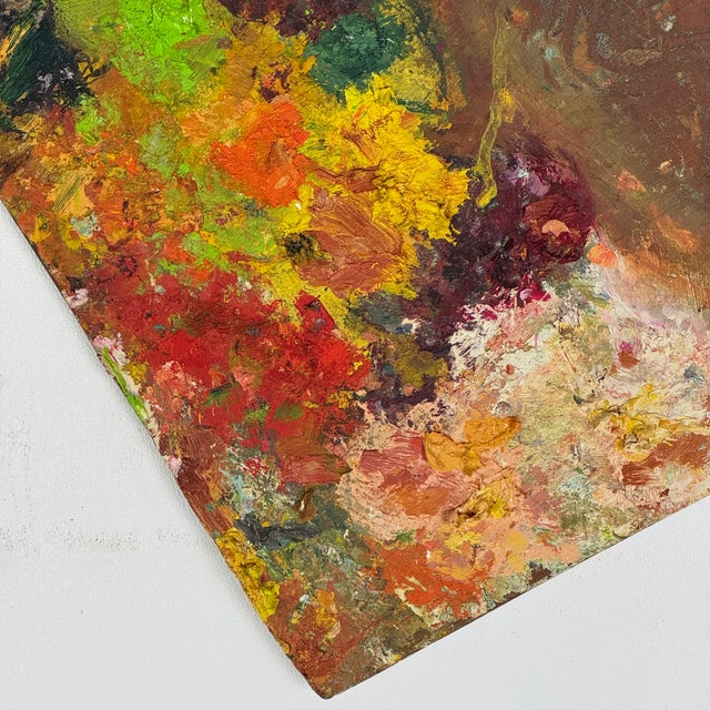 Vintage Artist's Large Rectangular Painting Palette With Remnant Oil Paint For Sale In New York - Image 6 of 9