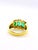 Art Deco Bochic “Capri” Vintage Natural Diamond & Emerald Retro Ring Set In 18K Gold & Silver For Sale - Image 3 of 13