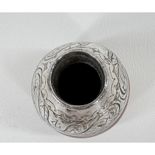 Silver Antique South American 800 Silver & Hand-Chiseled Calabash Yerba Mate Set For Sale - Image 8 of 12