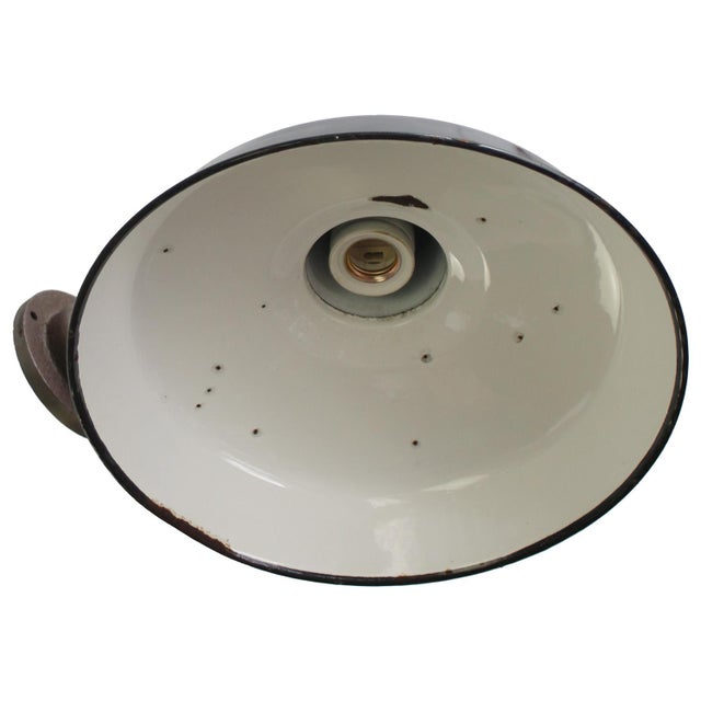 Vintage Industrial French Wall Light in Black Enamel and Cast Iron For Sale - Image 6 of 7