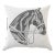 Contemporary Horse Head Charcoal Alpaca Pillow - Right-Facing For Sale - Image 3 of 3