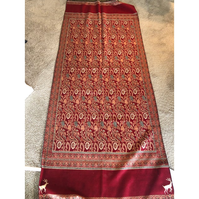 Vintage Paisley Throw With Fringes From Egypt For Sale In Tampa - Image 6 of 8