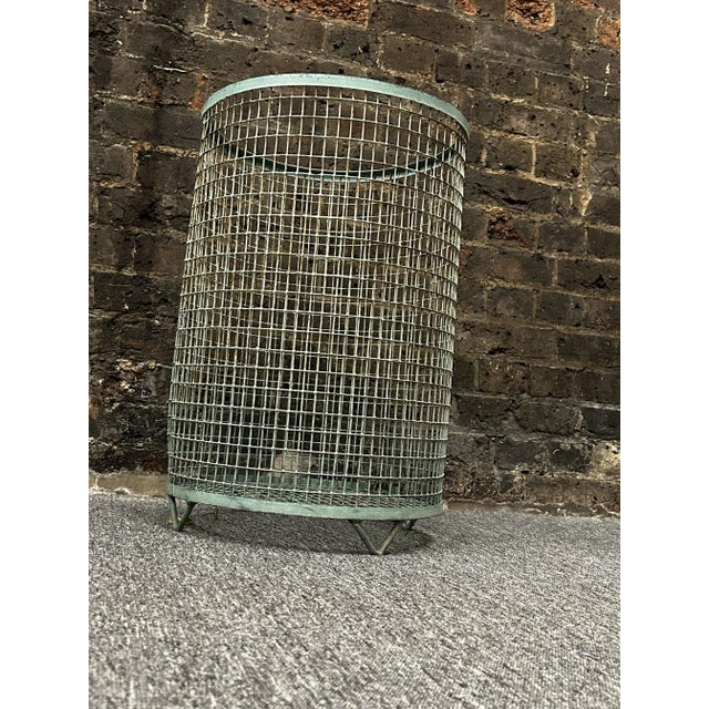 1960s Vintage French Green Wire Basket, 1960s For Sale - Image 5 of 7
