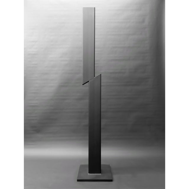 Not Yet Made - Made To Order 80” Architectural Black Steel Sculpture – Minimalist Contemporary Floor Art For Sale - Image 5 of 7