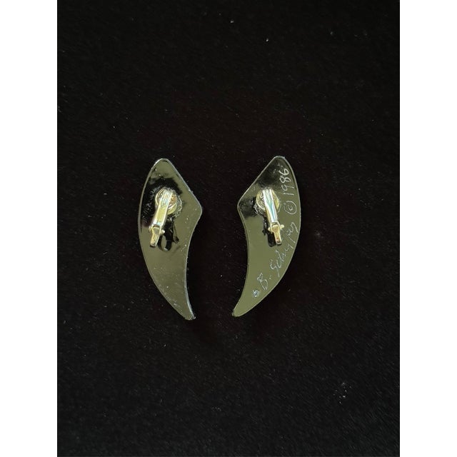 1980s Bill Schiffer Earrings, a Pair For Sale - Image 5 of 5
