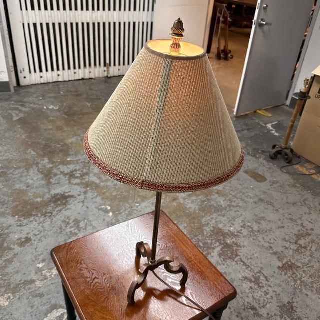 Rustic Wrought Iron Table Lamp For Sale - Image 12 of 12