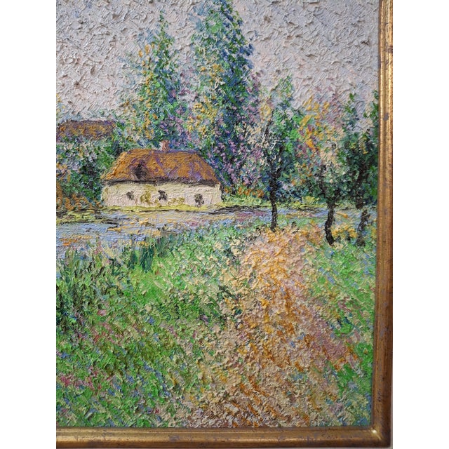 Impressionist Lelia Pissarro "Steve, the Fisherman, on the River, Wallingford" Oil Painting, 1996 For Sale - Image 3 of 11
