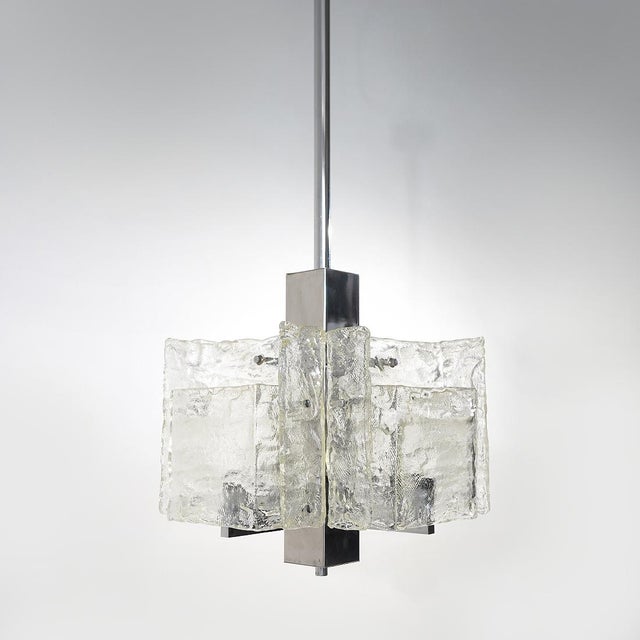 Vintage Chandelier in Chromed Metal and Glass, 1970s For Sale - Image 16 of 16