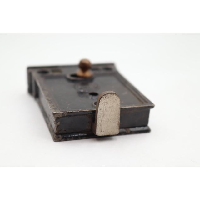 Antique 3.625 In. Reading Cast Iron Surface Mount Door Rim Lock For Sale - Image 6 of 9