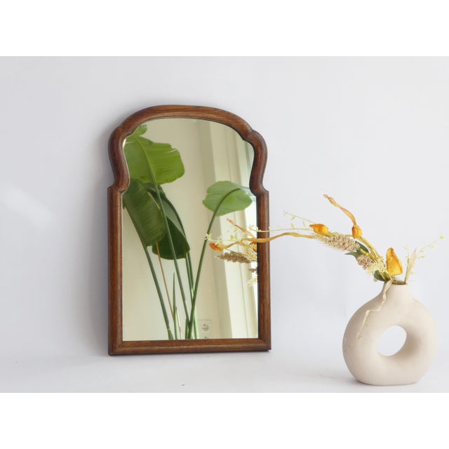 Brown Small Dutch Scalloped Wooden Wall Mirror For Sale - Image 8 of 8