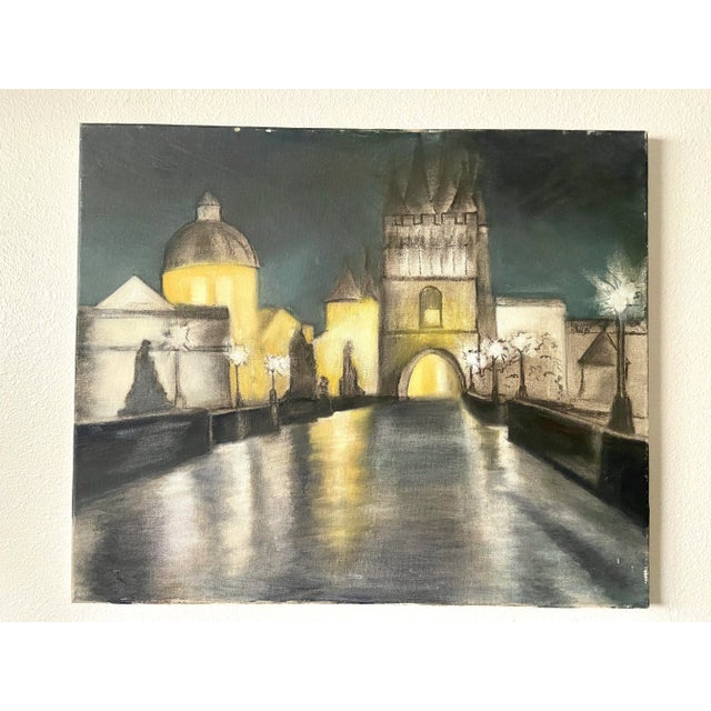 1970s Late Mid-Century Painting of Ancient City For Sale - Image 9 of 9
