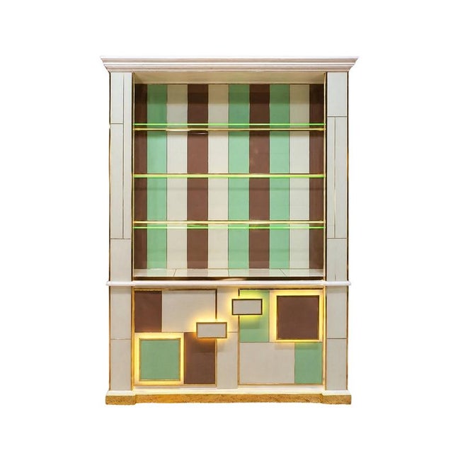 Illuminated Glass Bookcase, 1980s For Sale - Image 6 of 6