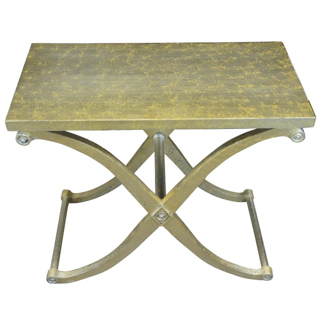 Neoclassical Vintage Neoclassical Style X Base Console Table For Sale - Image 3 of 11