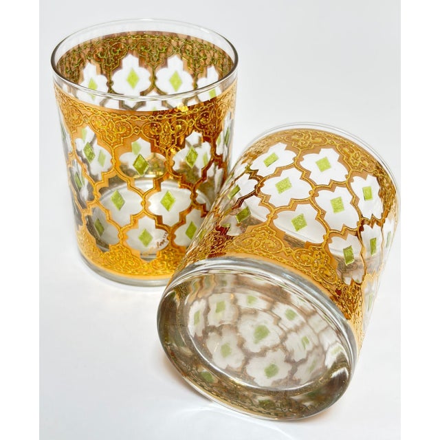 Culver Ltd. Vintage Set of 4 Old Fashioned Valencia by Culver With 22-Karat Gold For Sale - Image 4 of 12