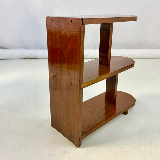 1940s Vintage Art Deco Americana Folk Art Three Tier Side Table For Sale - Image 11 of 14