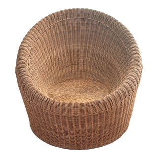 Mid C Isamu Kenmochi Attrib Wicker Chair From Japan For Sale