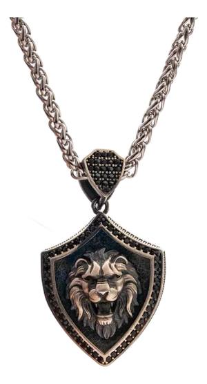 Lionheart Shield Men’s Sterling Silver Necklace