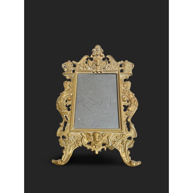 Rococo French Gilt Bronze Photo Frame, 1800s For Sale - Image 3 of 13