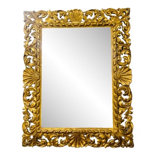 18th Century Italian Baroque Ornately Carved Gilt Wood Mirror or Looking Glass For Sale