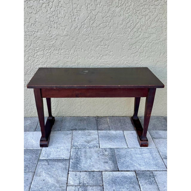 Vintage mahogany wood piano bench. It is possible that it is a Tonk piano bench but there are no identifying markings on...