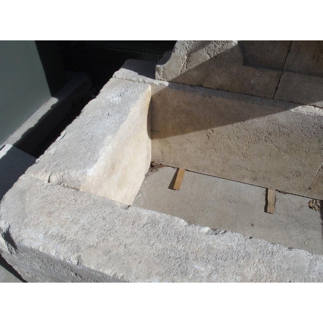 Cream Sigonce Large Carved Spill Bowl Limestone Wall Fountain From Provence, France For Sale - Image 8 of 18