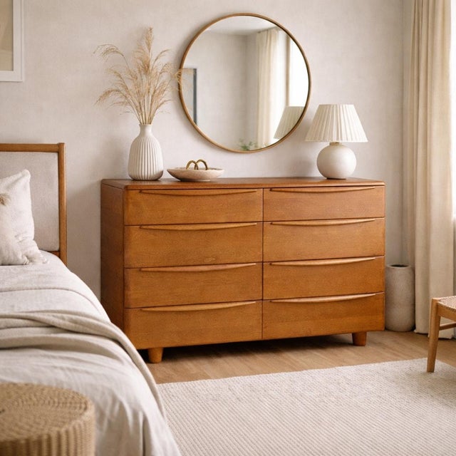Mid 20th Century Heywood-Wakefield Mid-Century Modern 8-Drawer Lowboy Dresser For Sale - Image 18 of 18