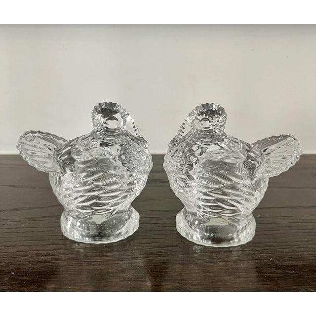 Transparent Vintage Shannon Crystal Turkey Salt & Pepper Shaker Set For Sale - Image 8 of 9