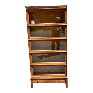 Early 20th Century Antique Globe-Wernicke 5 Stack Sectional Mahogany Barrister Bookcase For Sale