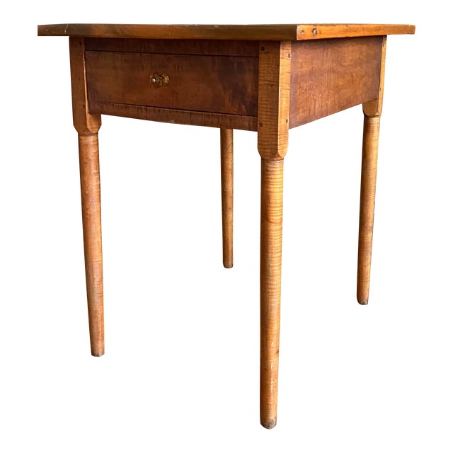19th Century Tiger Maple Table | Chairish