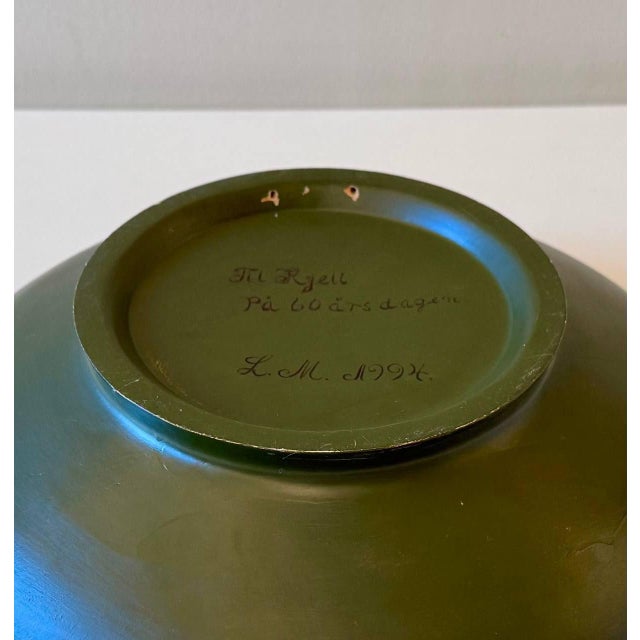 Wood Vintage Norwegian Hand-Painted Rosemaling Wooden Bowl, Dated 1994 For Sale - Image 7 of 7