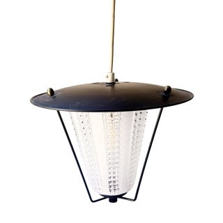 Mid-Century Modern Pendant Lamp in Glass and Metal, 1970s For Sale
