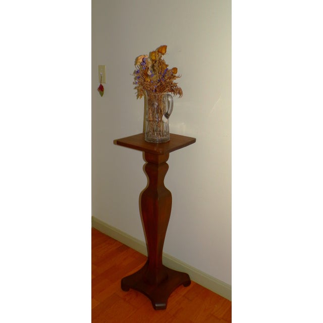 Vintage Solid Wood Pedestal Plant Fern Bust Stand For Sale - Image 4 of 16