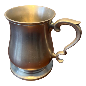 Vintage Pewter Crown & Rose Tankard .