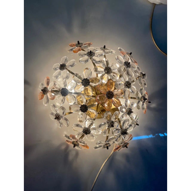 Pink Pink Murano Glass Floral Flush Mount, 1970s For Sale - Image 8 of 10