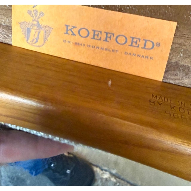 Glostrup Extension Dining Table + Six Eva Side Chairs by Niels Koefoed for Koefoeds Hornslet, Circa 1960's For Sale - Image 12 of 12