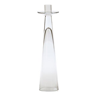 Alina Glass Taper Candle Holder, Small For Sale