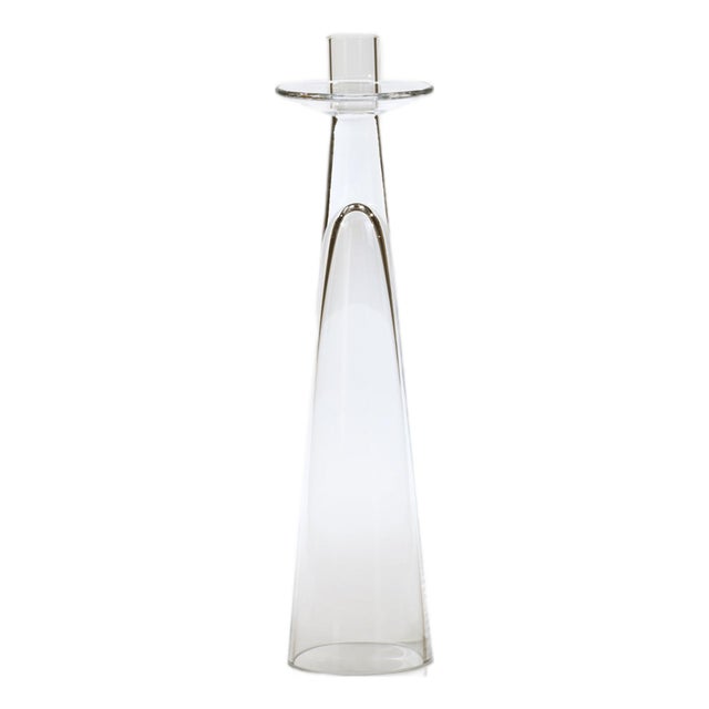 Alina Glass Taper Candle Holder, Small For Sale