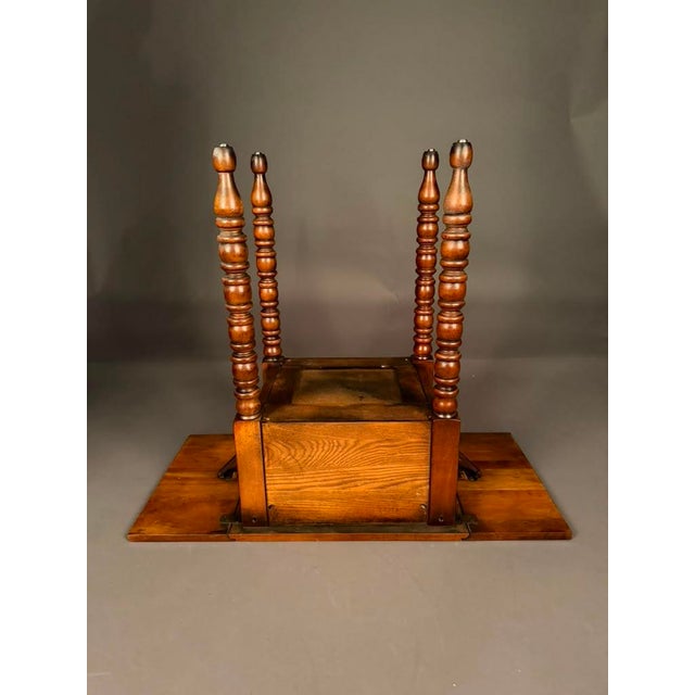 Mid 20th Century American Solid Birch Drop Leaf Side Table by Davis Cabinet Co., Two Drawer Nightstand For Sale - Image 16 of 18