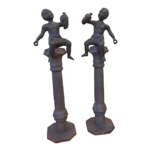 Vintage Bronze Bacchanalian Figures - a Pair