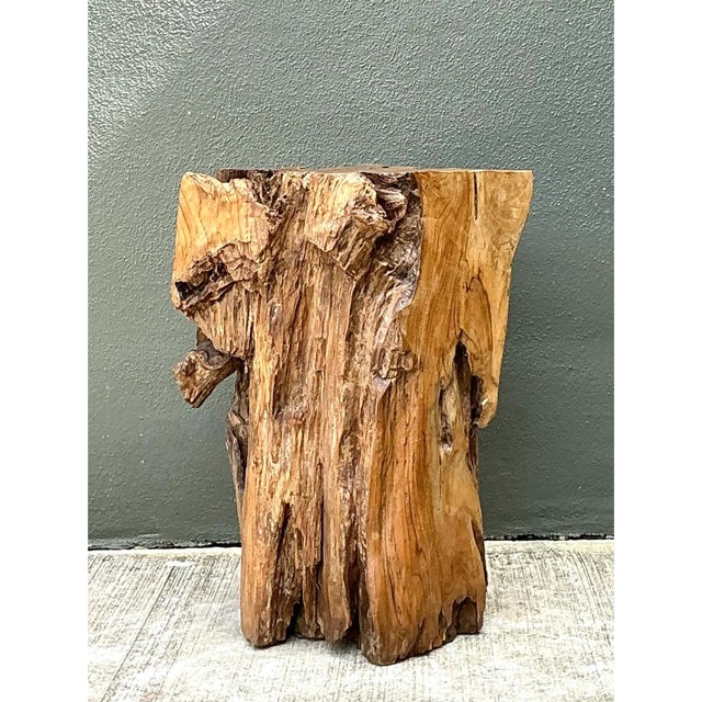 Vintage Natural Wood Stump Table For Sale - Image 10 of 12