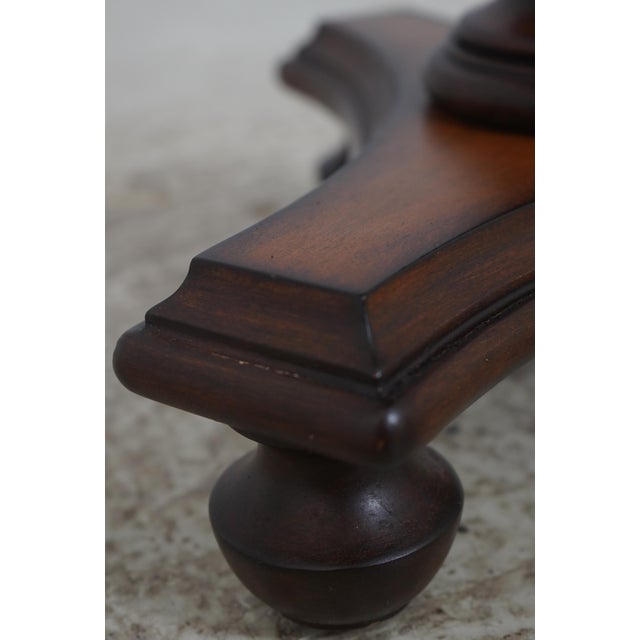 Wood Round Modern Regency Style Pedestal Occasional Table For Sale - Image 7 of 12