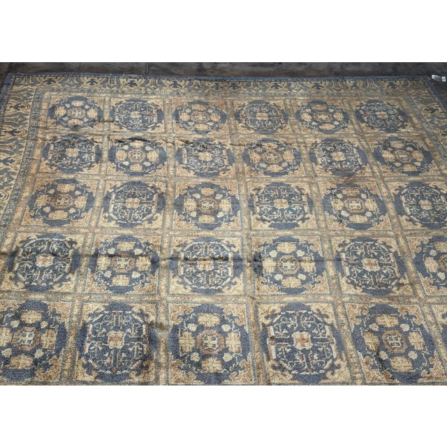 Early 1900s Antique Spanish Rug With Repeating Medallion Grid Pattern For Sale - Image 4 of 8