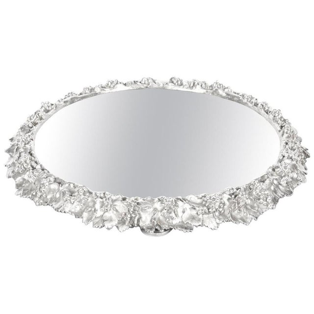 Victorian Silver Plated Mirrored Top Cake Stand For Sale - Image 9 of 9