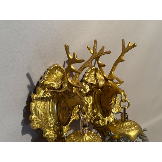 Late 20c French Louis XVI Gilt Bronze Wall Lamps / Sconces - 2 PCS For Sale - Image 14 of 17